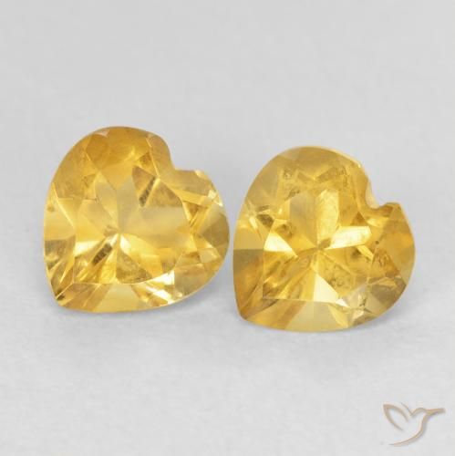 1.46ctw Natural Golden Orange Citrine, Heart, VVS-VS