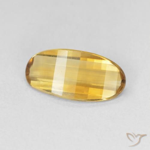 2.28 ct Golden Citrine Stone, Natural Citrine in Oval Concave Cut Shape for Sale