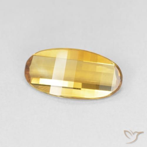 2.18 ct Golden Citrine Stone, Natural Citrine in Oval Concave Cut Shape for Sale