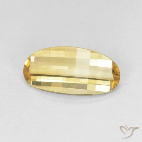 2.40 ct Golden Citrine Stone, Natural Citrine in Oval Concave Cut Shape for Sale