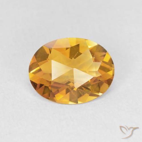 1.38ct Natural Medium Light-Golden Citrine, Oval, VVS