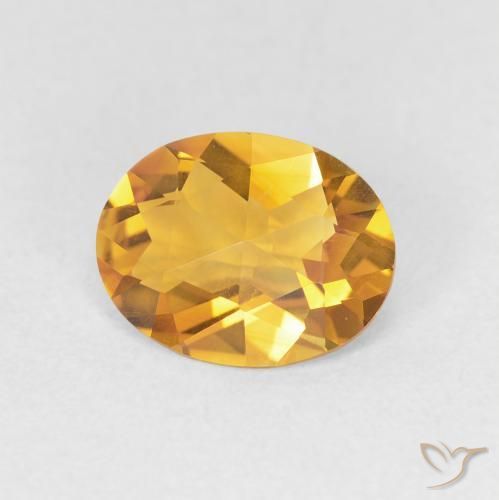 1.38 ct Golden Citrine Stone, Natural Citrine in Oval Rose-Cut Shape for Sale