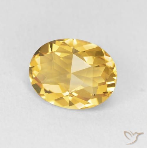 1.76 ct Golden Citrine Stone, Natural Citrine in Oval Rose-Cut Shape for Sale
