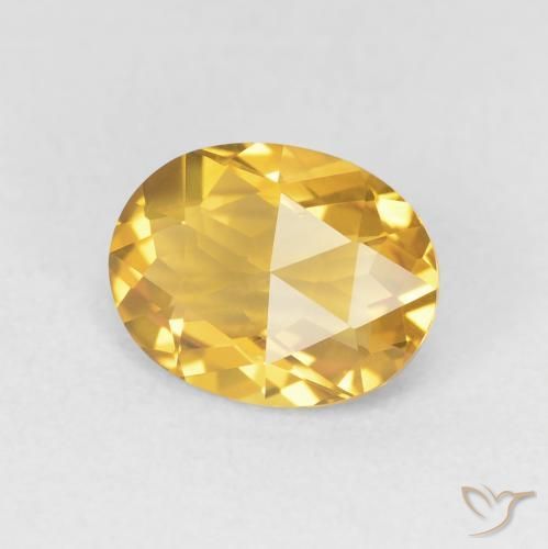 1.78 ct Golden Citrine Stone, Natural Citrine in Oval Rose-Cut Shape for Sale