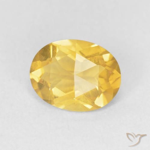 1.65 ct Golden Citrine Stone, Natural Citrine in Oval Rose-Cut Shape for Sale