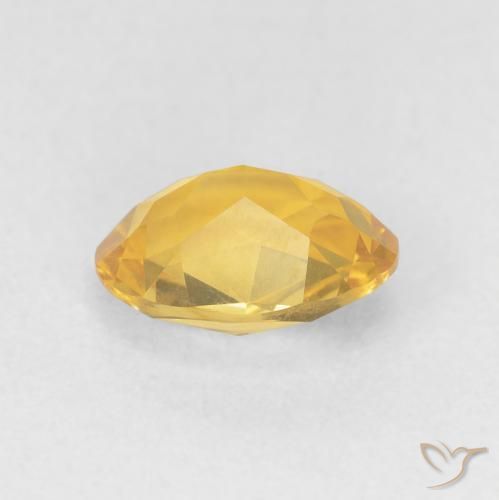 Citrine Gemstone in 9 x 7 mm (calibrated) Size for Sale, Citrine Stone in Medium Golden Color