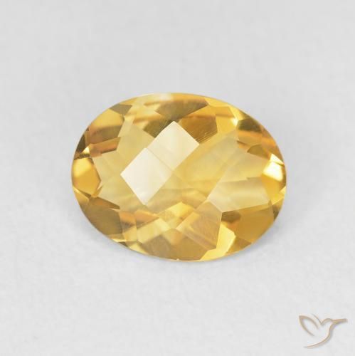 1.47 ct Golden Citrine Stone, Natural Citrine in Oval Rose-Cut Shape for Sale