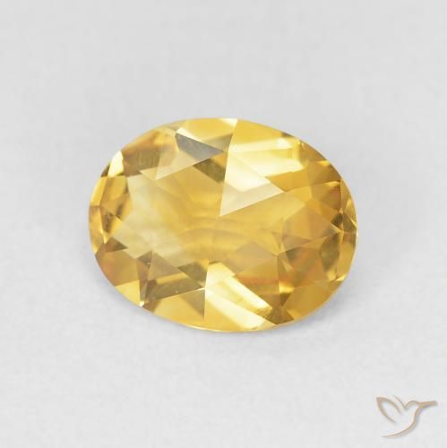 1.55 ct Golden Citrine Stone, Natural Citrine in Oval Rose-Cut Shape for Sale