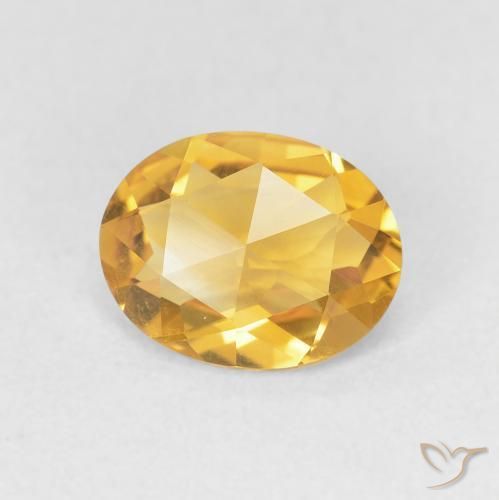 1.51 ct Golden Citrine Stone, Natural Citrine in Oval Rose-Cut Shape for Sale