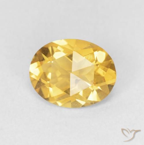 1.59 ct Golden Citrine Stone, Natural Citrine in Oval Rose-Cut Shape for Sale