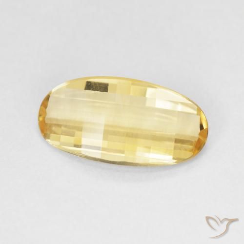 2.31 ct Golden Citrine Stone, Natural Citrine in Oval Concave Cut Shape for Sale