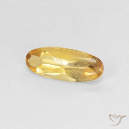 0.90 ct Golden Citrine Stone, Natural Citrine in Oval Buff-Top Shape for Sale