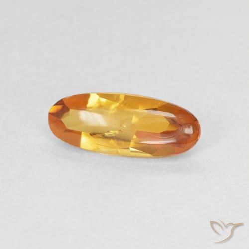 0.91 ct Golden Citrine Stone, Natural Citrine in Oval Buff-Top Shape for Sale