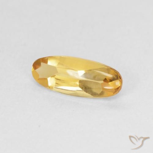 0.89 ct Golden Citrine Stone, Natural Citrine in Oval Buff-Top Shape for Sale