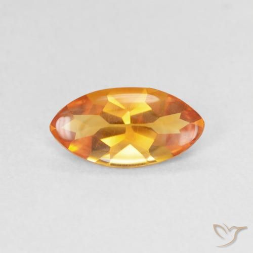 0.79ct Natural Medium Orange Citrine, Marquise, Transparent