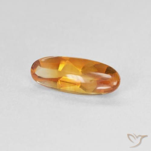 0.91 ct Golden Citrine Stone, Natural Citrine in Oval Buff-Top Shape for Sale