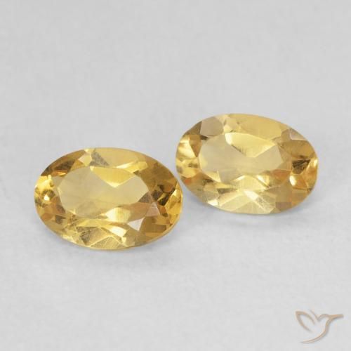 0.74 ctw Golden Citrine Stones, Natural Citrine in Oval Facet Shape for Sale