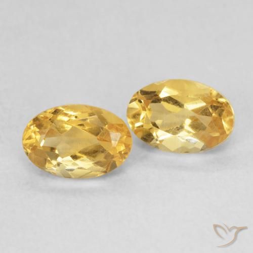 1.06 ctw Golden Citrine Stones, Natural Citrine in Oval Facet Shape for Sale