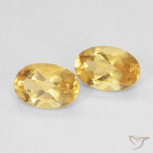 0.90 ctw Golden Citrine Stones, Natural Citrine in Oval Facet Shape for Sale