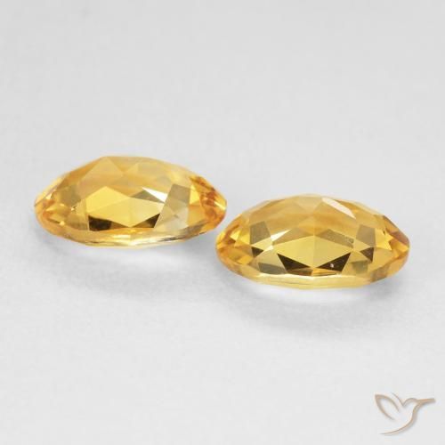 Citrine Gemstones in 9 x 7 mm (calibrated) Size for Sale, Citrine Stones in Golden Color