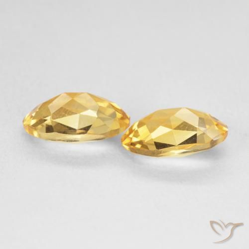 Citrine Gemstones in 9 x 7 mm (calibrated) Size for Sale, Citrine Stones in Golden Color