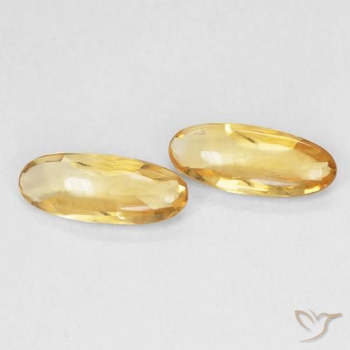 1.43 ctw Golden Citrine Stones, Natural Citrine in Oval Buff-Top Shape for Sale