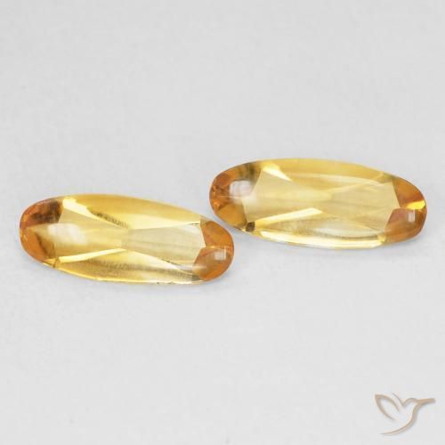 1.25 ctw Golden Citrine Stones, Natural Citrine in Oval Buff-Top Shape for Sale