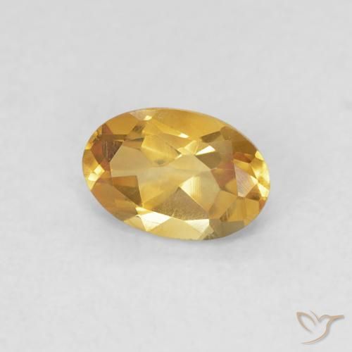 0.44 ct Golden Citrine Stone, Natural Citrine in Oval Facet Shape for Sale