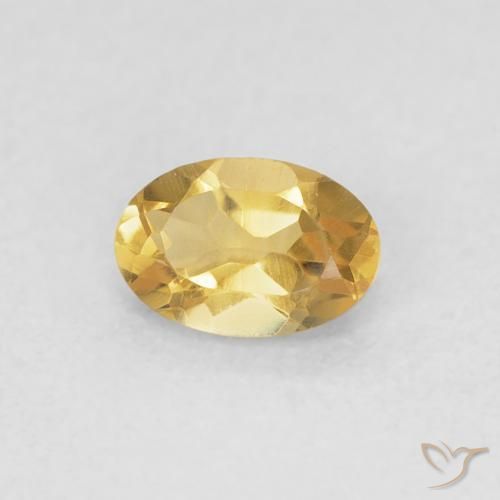 0.44 ct Golden Citrine Stone, Natural Citrine in Oval Facet Shape for Sale