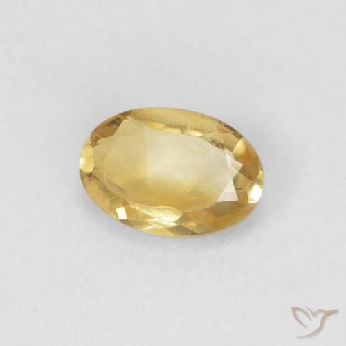 0.38 ct Golden Citrine Stone, Natural Citrine in Oval Facet Shape for Sale