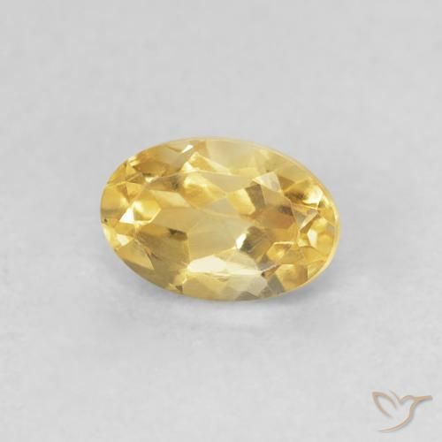 0.51 ct Golden Citrine Stone, Natural Citrine in Oval Facet Shape for Sale