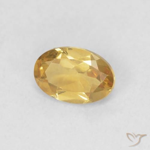 0.41 ct Golden Citrine Stone, Natural Citrine in Oval Facet Shape for Sale