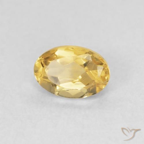 0.51 ct Golden Citrine Stone, Natural Citrine in Oval Facet Shape for Sale