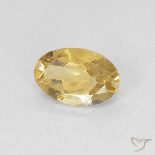 0.46 ct Golden Citrine Stone, Natural Citrine in Oval Facet Shape for Sale