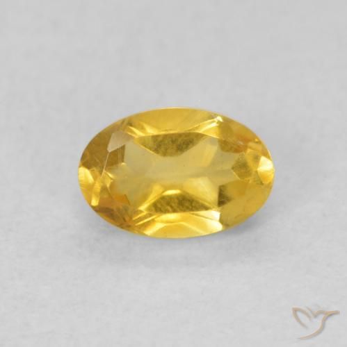 0.46ct Natural Medium Golden Citrine, Oval, VVS-VS