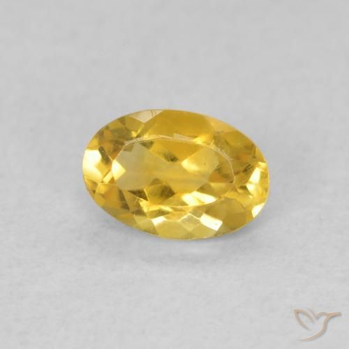 0.41 ct Golden Citrine Stone, Natural Citrine in Oval Facet Shape for Sale