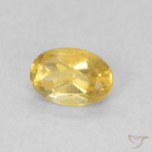 0.43 ct Golden Citrine Stone, Natural Citrine in Oval Facet Shape for Sale