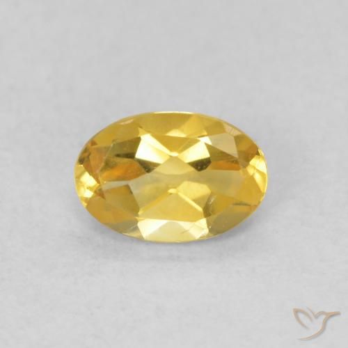 0.37ct Natural Medium Golden Citrine, Oval, VVS-VS