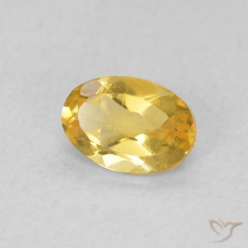 0.43 ct Golden Citrine Stone, Natural Citrine in Oval Facet Shape for Sale