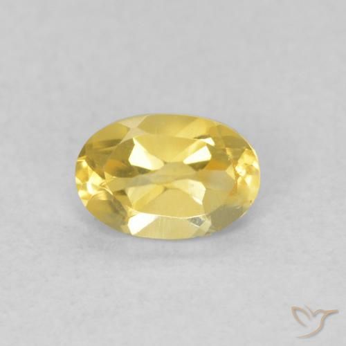 0.37 ct Golden Citrine Gemstone, Citrine Gem in Oval Facet Shape for Sale.