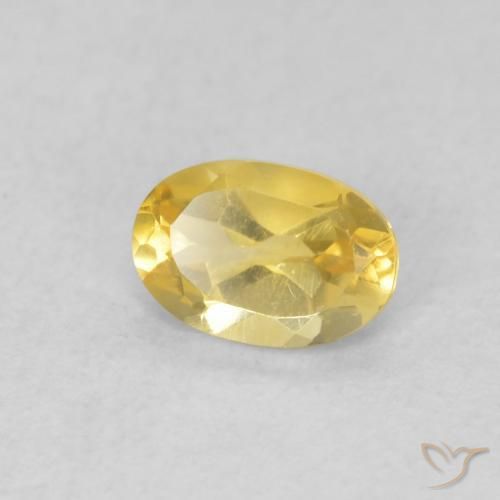 0.37 ct Golden Citrine Stone, Natural Citrine in Oval Facet Shape for Sale