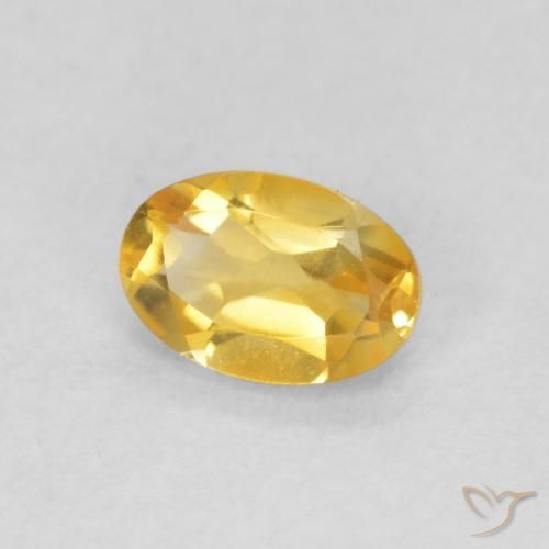 0.42 ct Golden Citrine Stone, Natural Citrine in Oval Facet Shape for Sale