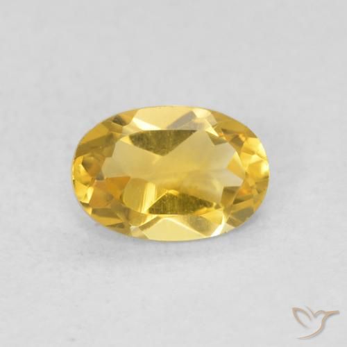 0.41 ct Golden Citrine Gemstone, Citrine Gem in Oval Facet Shape for Sale.