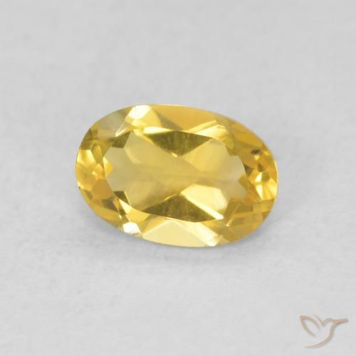 0.41 ct Golden Citrine Stone, Natural Citrine in Oval Facet Shape for Sale
