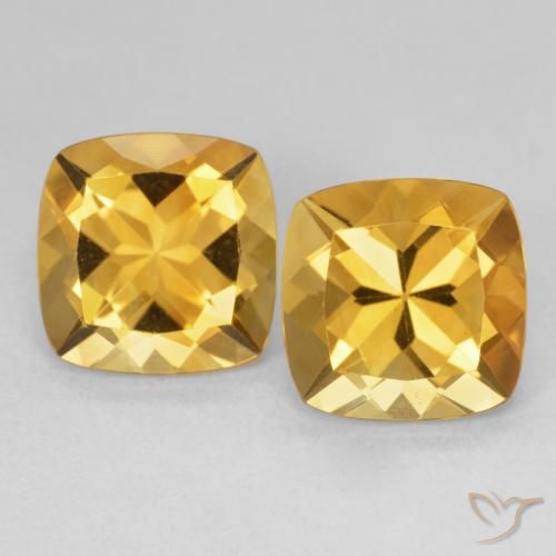 7.37ctw Natural Deep Golden Orange Citrine, Cushion, VVS