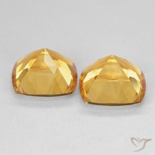 Citrine Gemstones in 10 x 10 mm (calibrated) Size for Sale, Citrine Stones in Deep Golden Orange Color