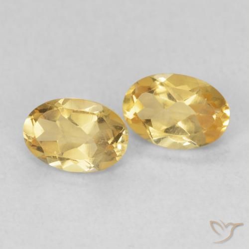 0.84 ctw Golden Citrine Stones, Natural Citrine in Oval Facet Shape for Sale