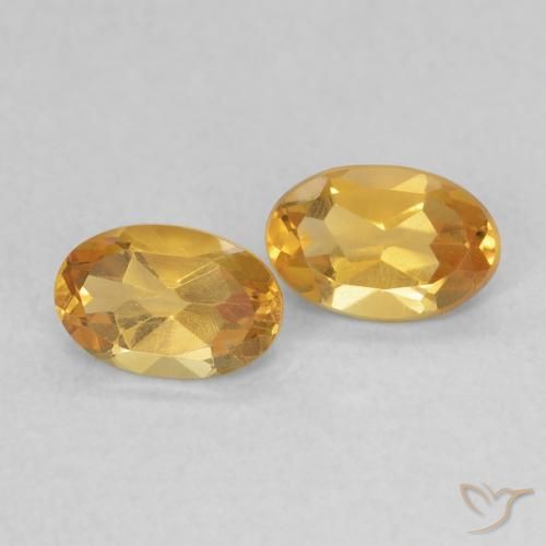 0.79 ctw Golden Citrine Stones, Natural Citrine in Oval Facet Shape for Sale