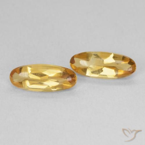 1.74 ctw Golden Citrine Stones, Natural Citrine in Oval Buff-Top Shape for Sale