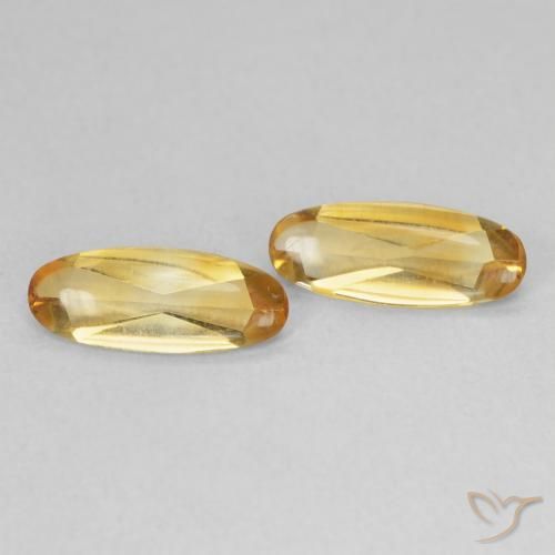 1.21 ctw Golden Citrine Stones, Natural Citrine in Oval Buff-Top Shape for Sale